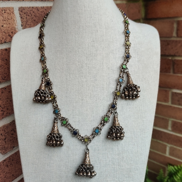 Antique boho tribal Tibetan gypsy necklace - Picture 5 of 14